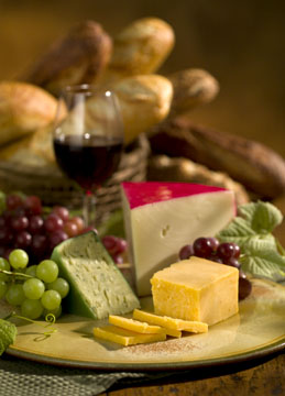 Food Photography - wine and cheese