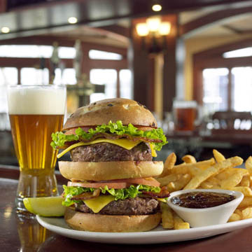 burger on a bar - food photography